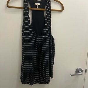Striped Black and White Women's Tank Top